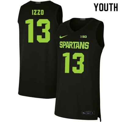 Youth Michigan State Spartans NCAA #13 Steven Izzo Black Authentic Nike Stitched College Basketball Jersey SX32Y32YZ